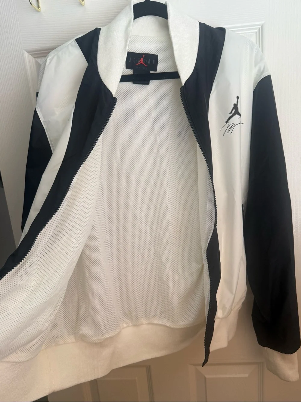 Jordan Black & White Colorblock Bomber Jacket